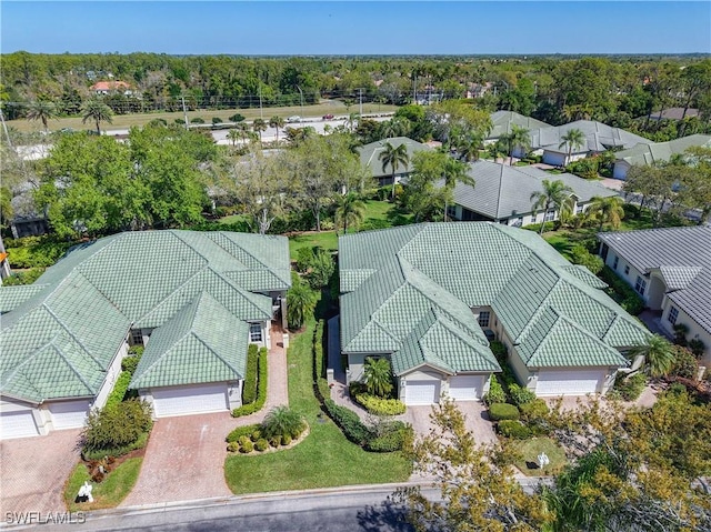 aerial view featuring a residential view