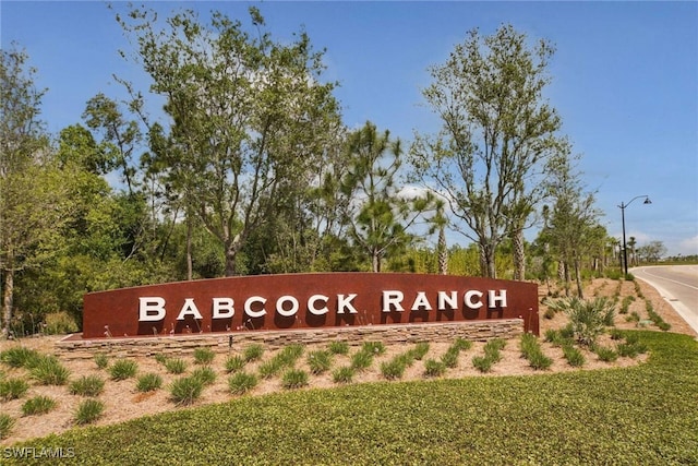 view of community sign