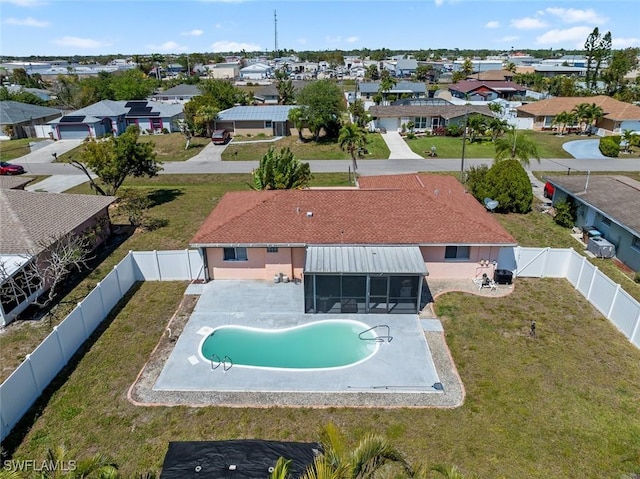 aerial view with a residential view