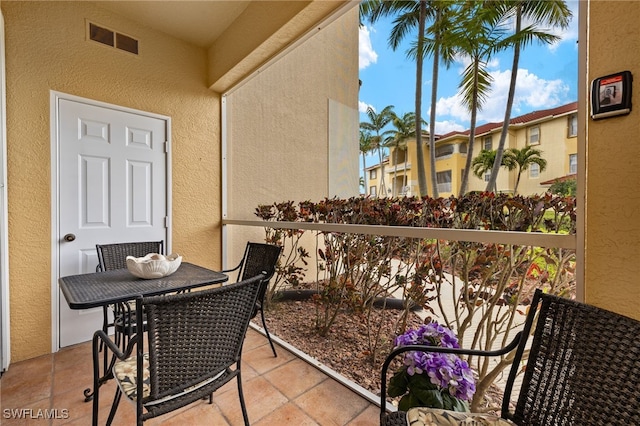 balcony with visible vents