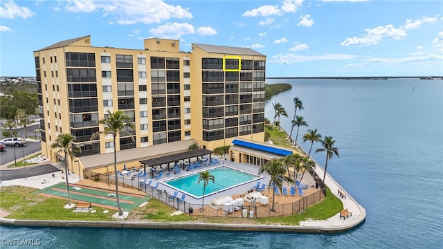 pool featuring a water view