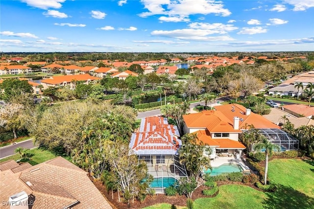 aerial view with a residential view