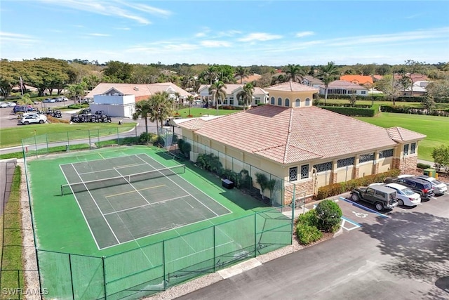 drone / aerial view with a residential view