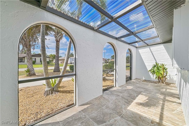 view of unfurnished sunroom