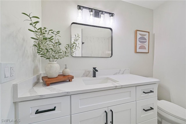 bathroom with toilet and vanity