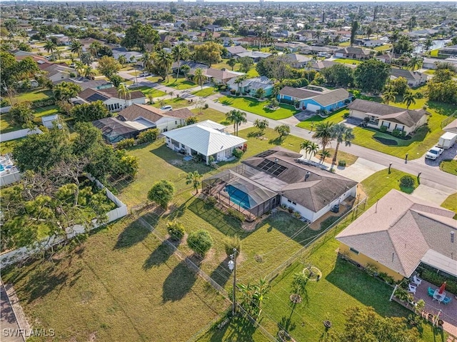 aerial view with a residential view