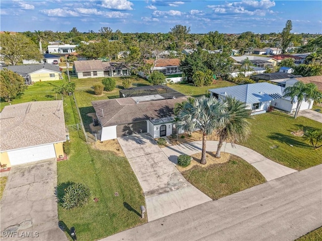 aerial view with a residential view