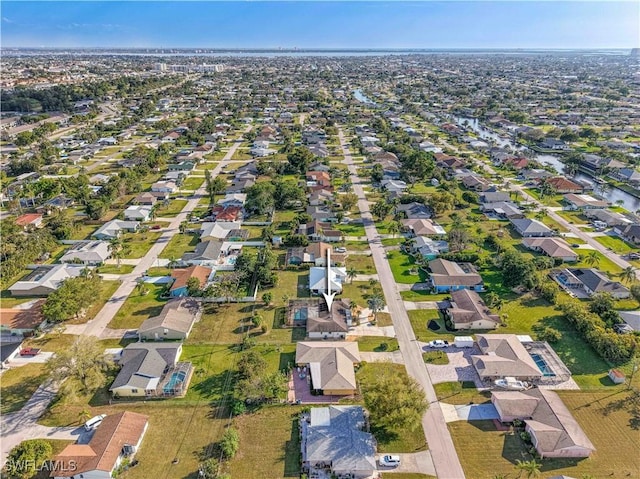 aerial view with a residential view