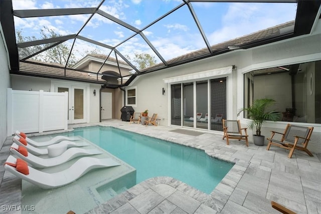 outdoor pool featuring a patio area