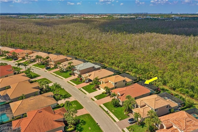 bird's eye view with a residential view