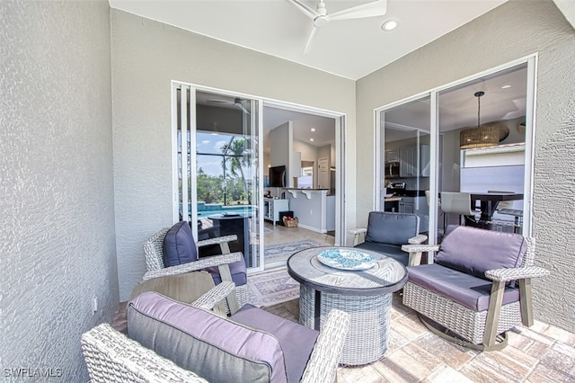 view of patio / terrace featuring an outdoor living space