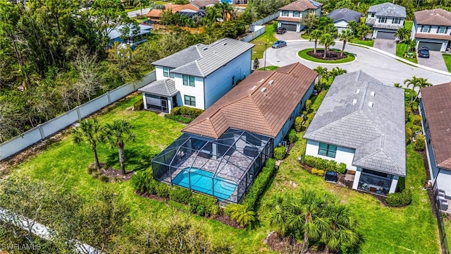 aerial view featuring a residential view