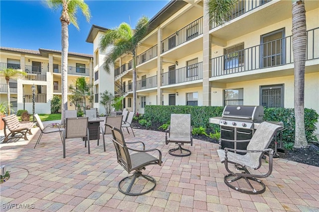 view of patio featuring area for grilling