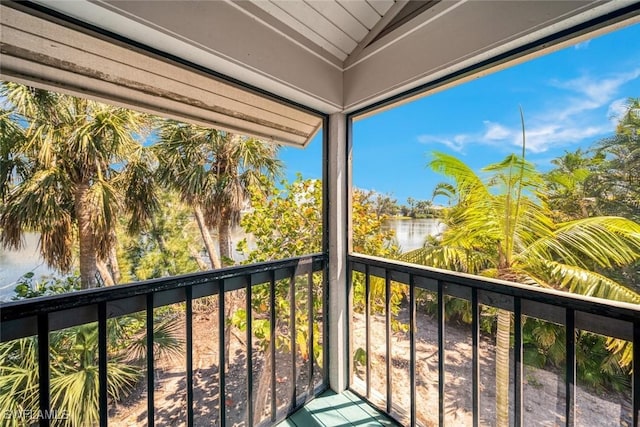 balcony with a water view