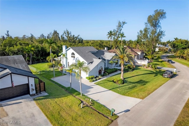 drone / aerial view with a residential view