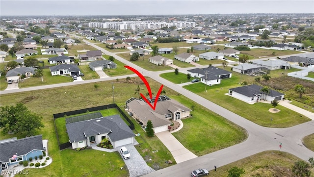 bird's eye view featuring a residential view