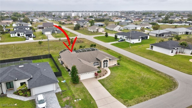 bird's eye view featuring a residential view