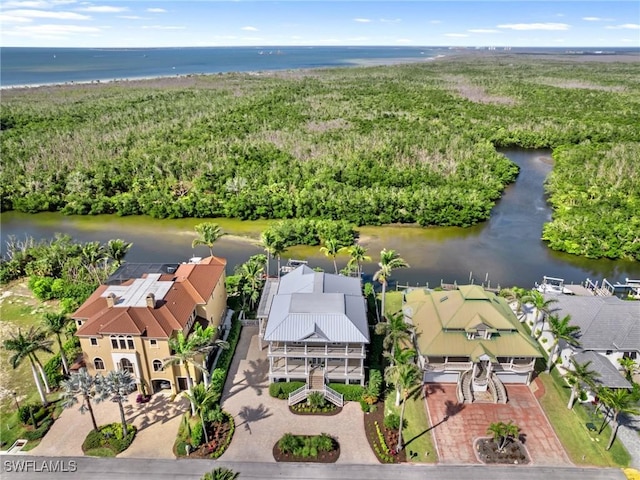 18200 Old Pelican Bay Dr, Fort Myers Beach, FL 33931 - birds eye view of property featuring a water view