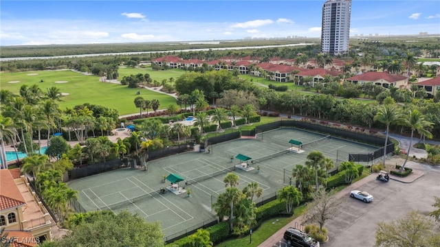 drone / aerial view featuring view of golf course