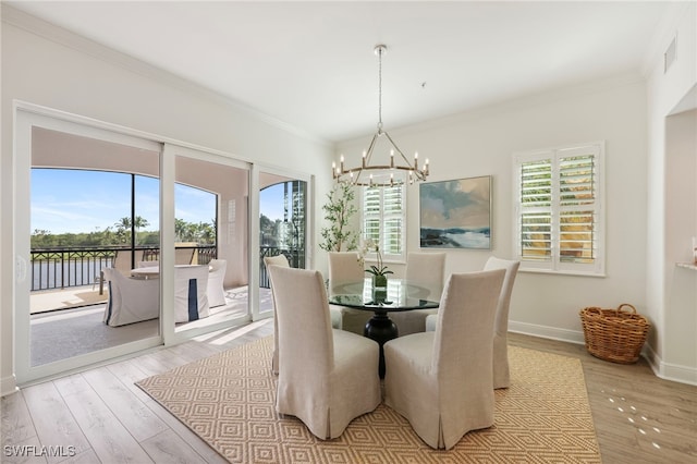 dining area featuring a wealth of natural light and light wood-style flooring