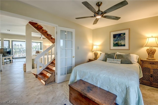 bedroom with a ceiling fan