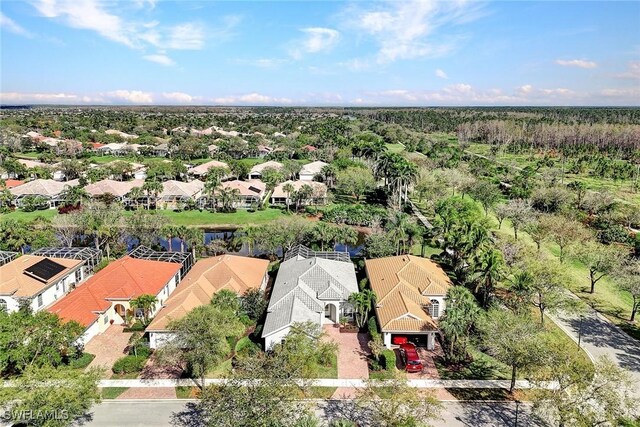 aerial view with a residential view