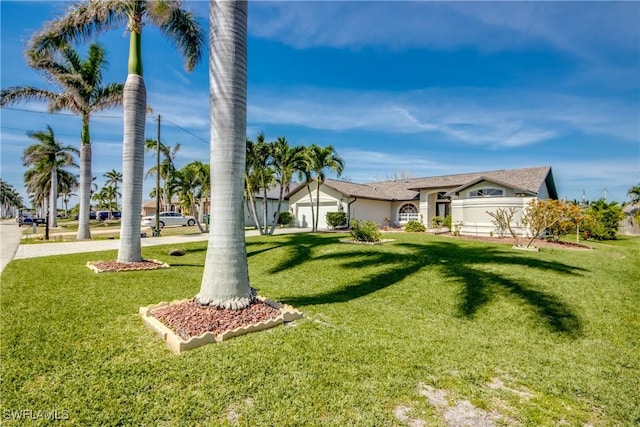 view of front facade with a front lawn