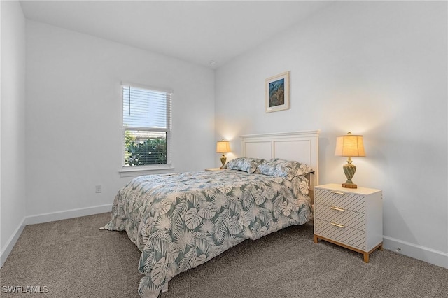 bedroom featuring baseboards and carpet