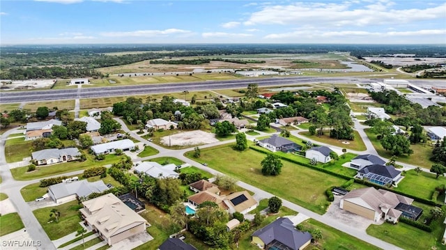 aerial view with a residential view