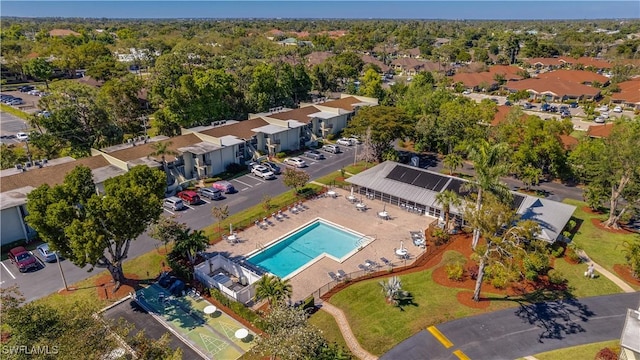 aerial view featuring a residential view