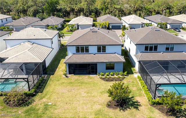 aerial view with a residential view