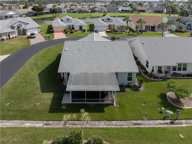 aerial view with a residential view