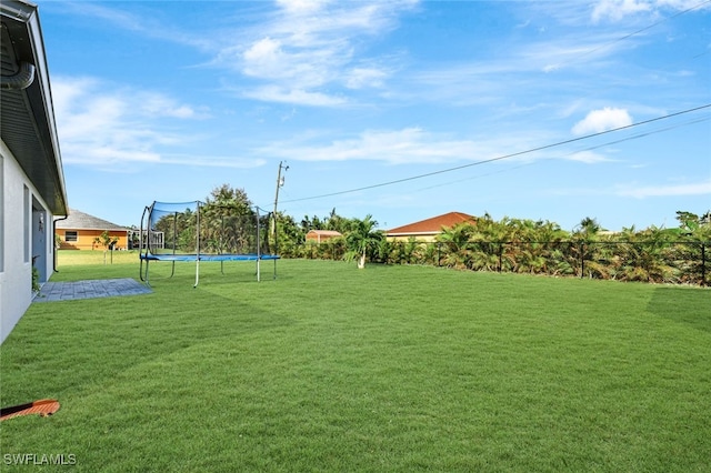 view of yard featuring a trampoline