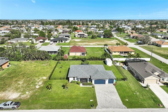 drone / aerial view with a residential view