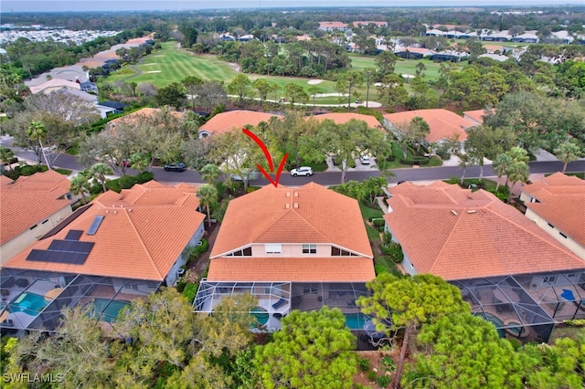 bird's eye view with a residential view