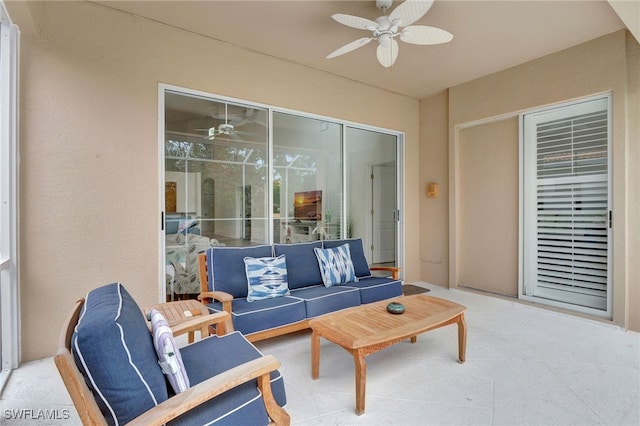 view of patio / terrace with outdoor lounge area and ceiling fan