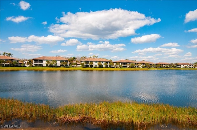 property view of water with a residential view