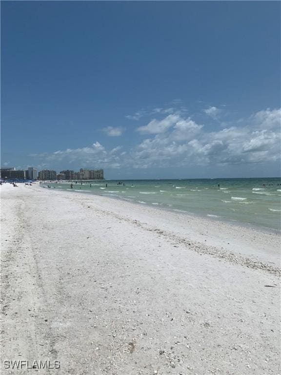 property view of water featuring a view of the beach