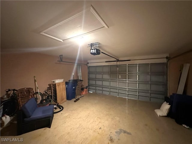 garage featuring a garage door opener