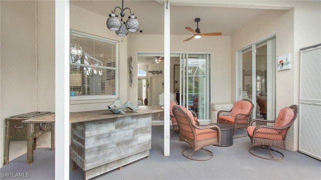 view of patio with ceiling fan