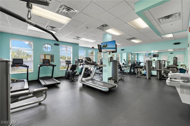 exercise room with visible vents