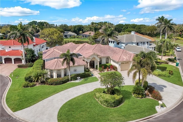 bird's eye view with a residential view