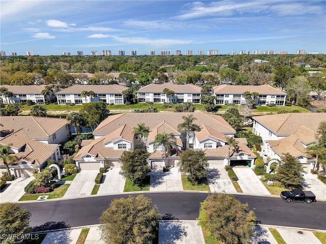 drone / aerial view with a residential view