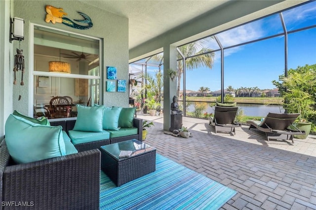28589 Wharton Dr, Bonita Springs, FL 34135 - sunroom / solarium featuring a water view