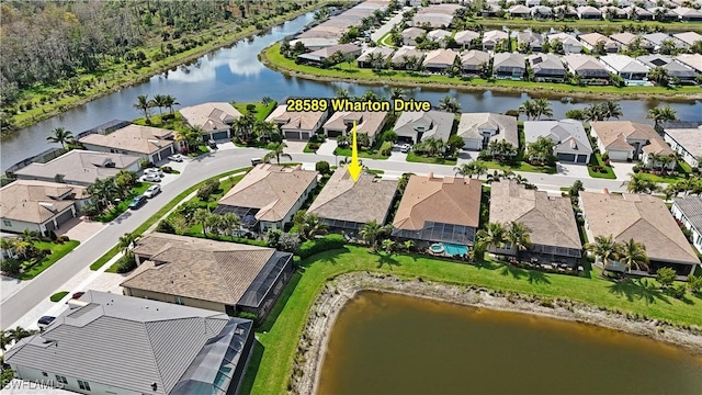 28589 Wharton Dr, Bonita Springs, FL 34135 - birds eye view of property featuring a residential view and a water view
