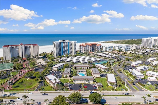 bird's eye view with a water view and a city view