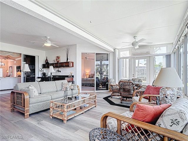 3519 Barnstable Ct, North Fort Myers, FL 33917 - living room with ceiling fan, healthy amount of natural light, and light wood-style floors