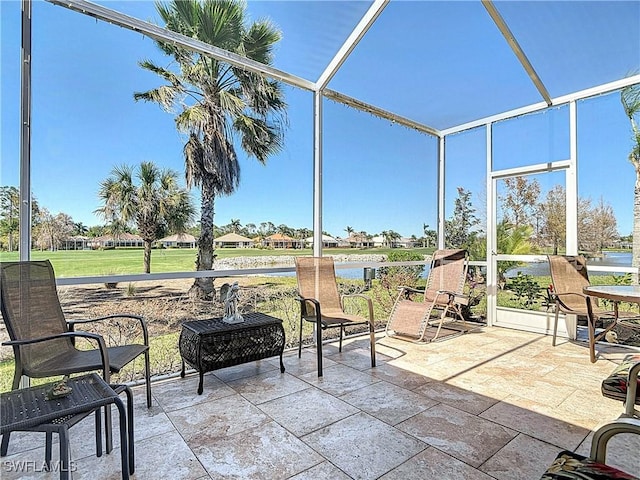 3519 Barnstable Ct, North Fort Myers, FL 33917 - sunroom featuring a water view