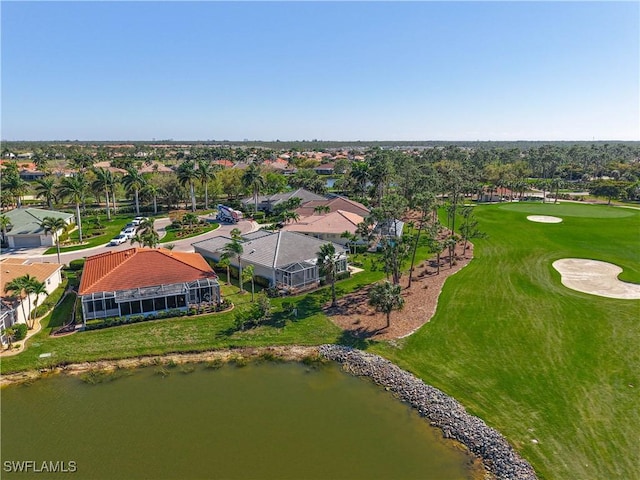 3519 Barnstable Ct, North Fort Myers, FL 33917 - aerial perspective of suburban area featuring a golf club and a large body of water