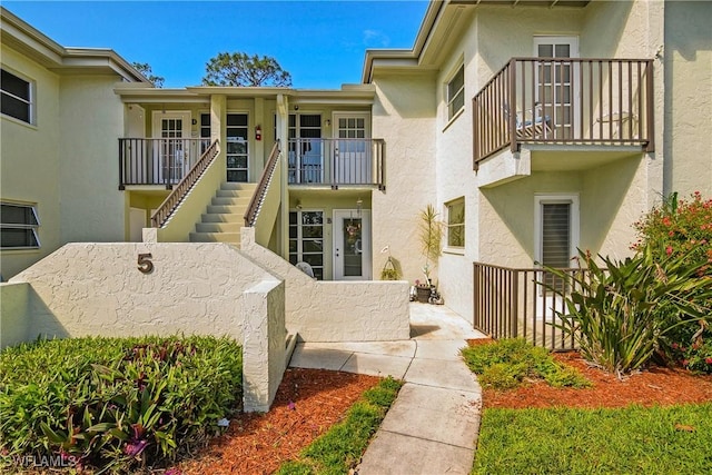 exterior space featuring stairway